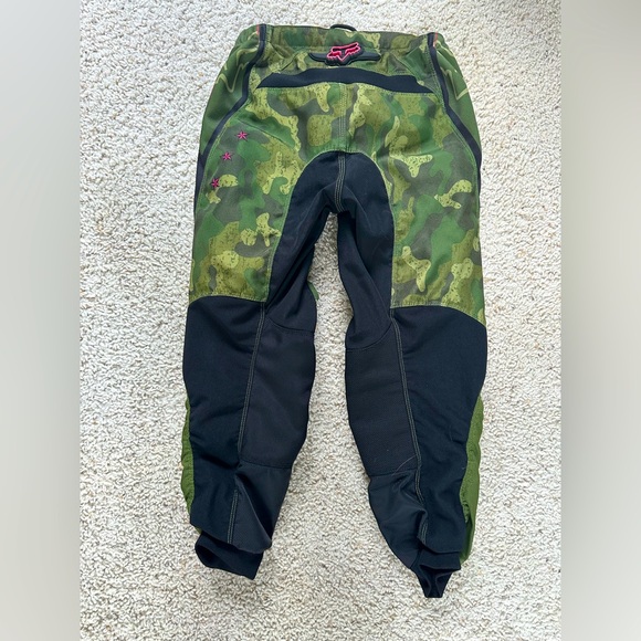 FOX 180 Racing Youth/Kids Dirtbike Riding Pants Green Pink Camo Size 12/14 - Picture 2 of 9